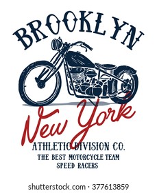 New york motorcycle design, t-shirt graphics, vectors