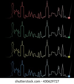 New York Multiple Color Light Beam Profile
