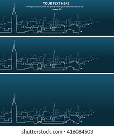 New York Multiple Light Streaks Silhouette