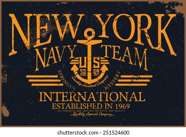 new york navy  tee graphic