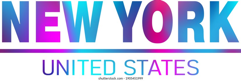 New York neon color sign. Bright light signboard. Vector banner.