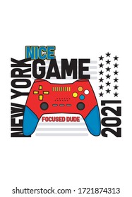 new york nice game,t-shirt design fashion vector controller for kids