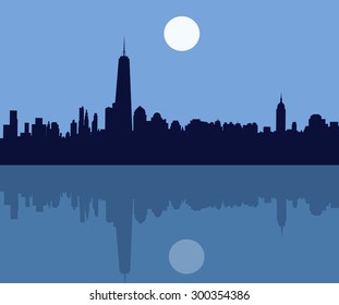 New York at Night Skyline