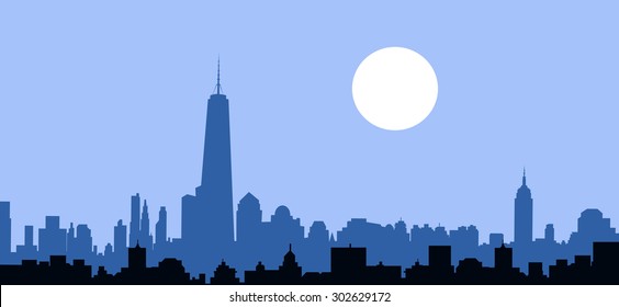 New York Night Skyline