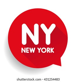 New York (NY) sign vector label