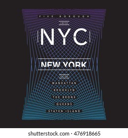 New York NYC typography, t-shirt graphics, vectors