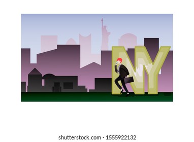 NEW YORK OFFICE WORKER IN A RUSH