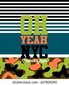 New York Oh Yeah,t-shirt Print Poster Vector Illustration