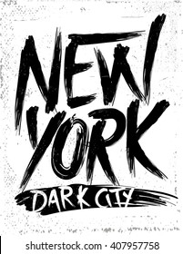 New York. One color slogan T-shirt Print