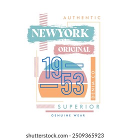 Nova York Original denim co superior tipografia urbana roupa marca t camisa design