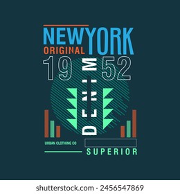 New york Original Denim superior clothing typography urban graphic tee