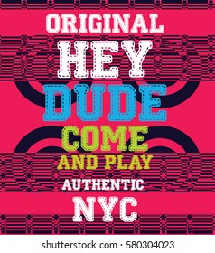 new york original dude,t-shirt print poster vector illustration