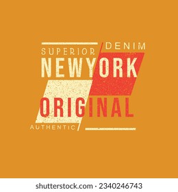 New York Original Typography Superior denim clothing t shirt design