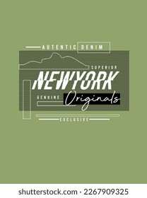 New York Originals Typography superior denim clothing pattern texture design typographic poster print vector