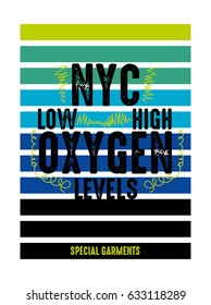 new york oxygen levels, t-shirt print poster vector illustration