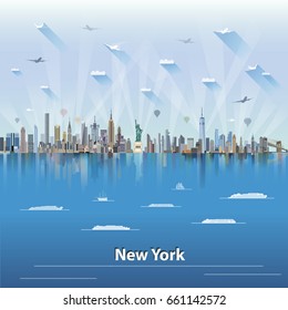 New York panoramic city skyline vector illustration