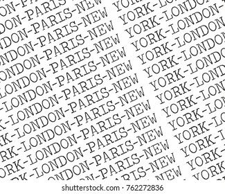 new york paris london city names text background letters
vector