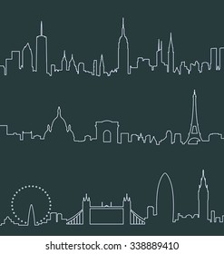 New York, Paris and London Profile Lines