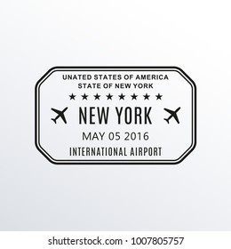 New York Passport Stamp Usa Airport Stock Vector (Royalty Free ...