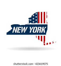 New York patriotic map. Vector graphic design illustration
