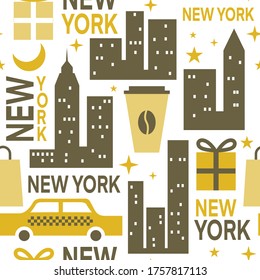 El diseño de Nueva York es impecable. Serie textil y de papel de decoración