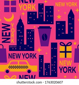 New York pattern seamless design. Decoration textile and paper series