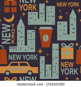 New York pattern seamless design. Decoration textile and paper series