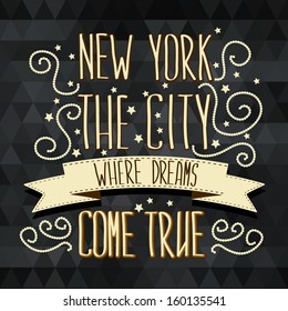 New York poster.Typography.Vector illustration.