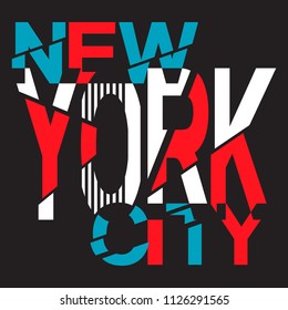 New York.  Procurement for the design of a T-shirt, banner, poster and so on. Vector image.