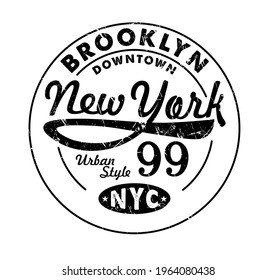 New York quoted slogan print design in varsity typographic style for fashion, poster designs and other creative use