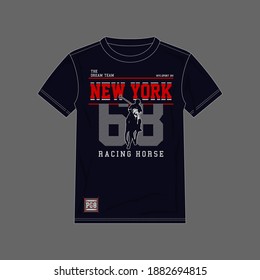 
NEW YORK RACING HORSE illustration, vectors, t-shirt graphics
