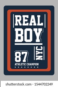 new york real boy,t-shirt design fashion vector