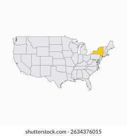 New York Region highlighted on USA map