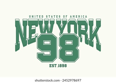 New York retro vintage style typography. Vector illustration design for fashion, tee, t shirt, print, poster, graphic, background.