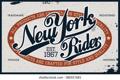new york rider t-shirt graphic