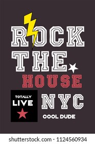 new york rock the house,t-shirt design