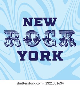 New York Rock typographic slogan, tee shirt graphics, vectors, music rock apparel t print