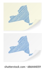 New York scribble map on a white background.