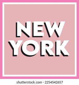 New York Sign in pink background 