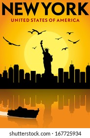 New York Silhouette Poster Design