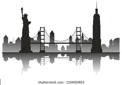 New York Usa Skyline Nyc City Stock Vector (Royalty Free) 577611277