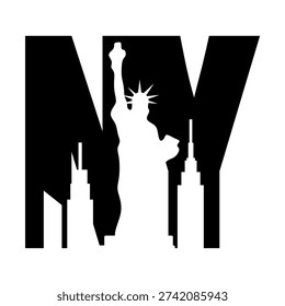 New york silhouette vector icon,modern and elegance design concept,isolated on white background,can be for signs,or logo inspirations