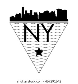 New York silhouette. Vector NY background.