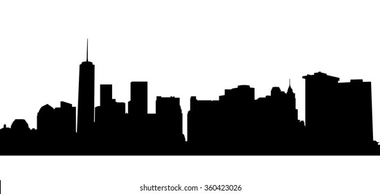 New York Silhouette. Vector  NYC Background.