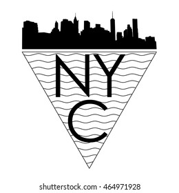 New York silhouette. Vector  NYC background.