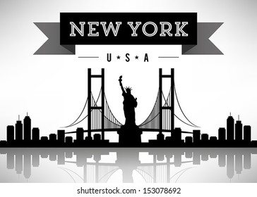 New York Silhoutte with Banner