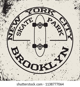 New York Skate typography sports graphics for t-shirt, vectors