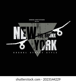 New york skateboard vector illustration and typography, perfect for t-shirts, hoodies, prints etc.