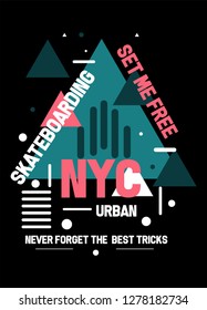 new york skateboarding,t-shirt design