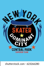 new york skater,t-shirt print poster vector illustration